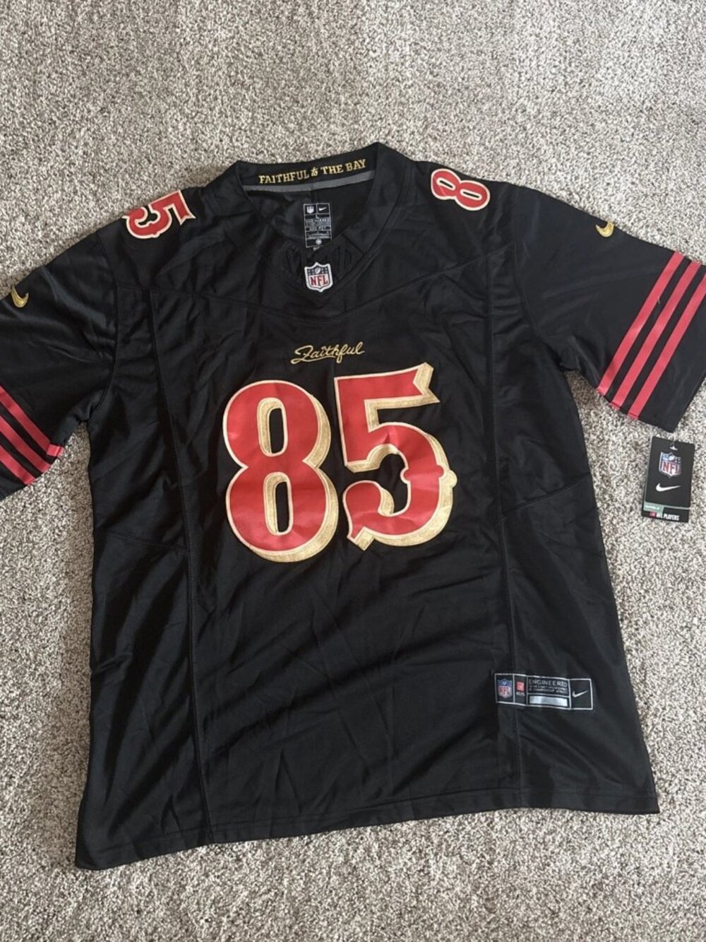 George kittle Black Jersey Vapor Stitched